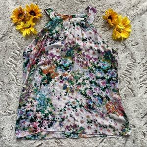 Violet & Claire Ditsy Floral Print Halter Chiffon Blouse Size Large